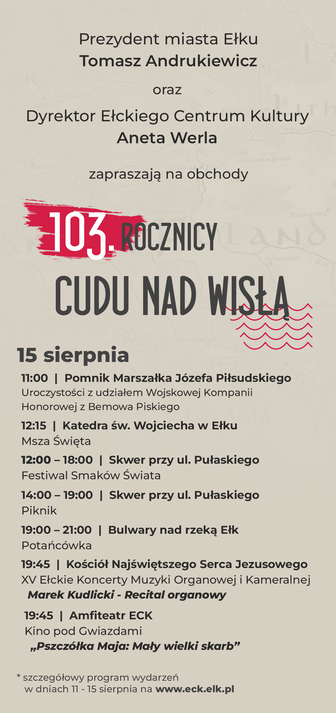 Harmonogram uroczystości 15 sierpnia